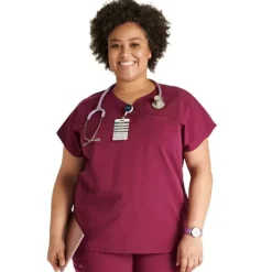 Cherokee Atmos Scrub Tops*Women's Shaped V-Neck Scrub Top