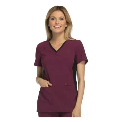 Cherokee Iflex Scrub Tops*Cherokee V Neck Knit Panel Scrub Top