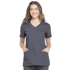 Cherokee WW Professionals Scrub Tops*Cherokee Workwear Professionals Women's Mock Wrap Scrub Top