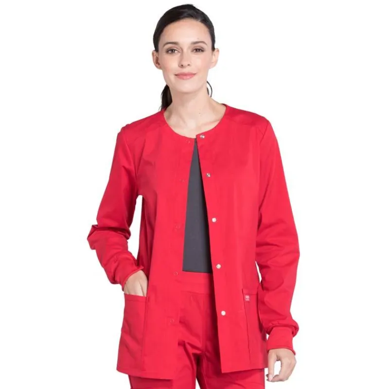 Cherokee WW Professionals Lab Coats & Jackets*Cherokee Workwear Professionals Women's Snap Front Warm-up Scrub Jacket