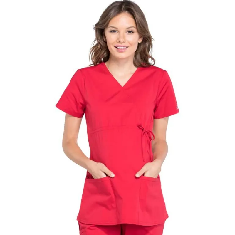 Cherokee WW Professionals Scrub Tops*Cherokee Workwear Professionals Women's Maternity Mock Wrap Scrub Top