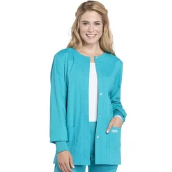 Cherokee WW Professionals Lab Coats & Jackets*Cherokee Workwear Professionals Women's Snap Front Warm-up Scrub Jacket