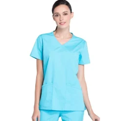 Cherokee WW Professionals Scrub Tops*Cherokee Workwear Professionals Women's Mock Wrap Scrub Top