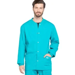 Cherokee WW Professionals Lab Coats & Jackets*Cherokee Workwear Professionals Men's Snap Front Warm-up Scrub Jacket