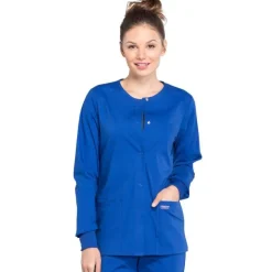 Cherokee WW Professionals Lab Coats & Jackets*Cherokee Workwear Professionals Women's Snap Front Warm-up Scrub Jacket