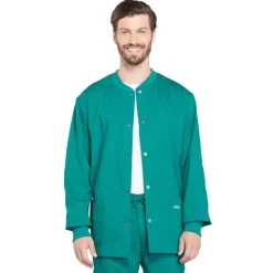 Cherokee WW Professionals Lab Coats & Jackets*Cherokee Workwear Professionals Men's Snap Front Warm-up Scrub Jacket