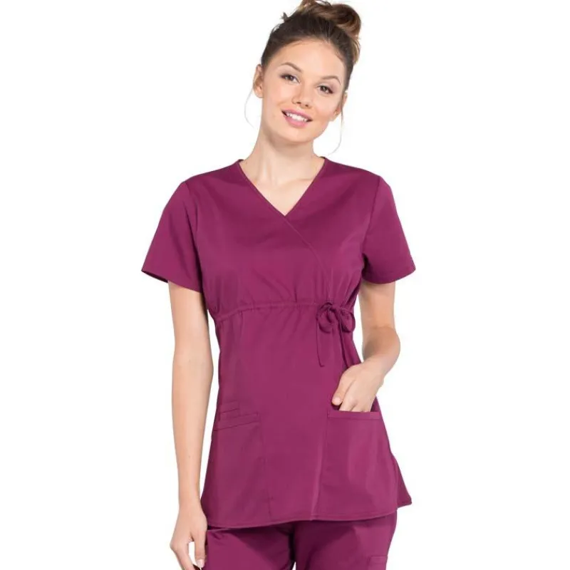 Cherokee WW Professionals Scrub Tops*Cherokee Workwear Professionals Women's Maternity Mock Wrap Scrub Top