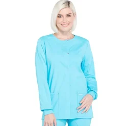 Cherokee WW Professionals Lab Coats & Jackets*Cherokee Workwear Professionals Women's Snap Front Warm-up Scrub Jacket