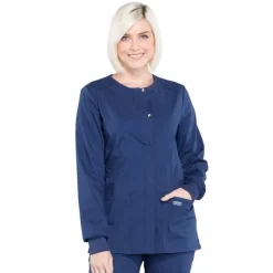 Cherokee WW Professionals Lab Coats & Jackets*Cherokee Workwear Professionals Women's Snap Front Warm-up Scrub Jacket