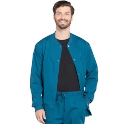 Cherokee WW Professionals Lab Coats & Jackets*Cherokee Workwear Professionals Men's Snap Front Warm-up Scrub Jacket