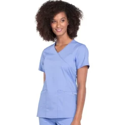 Cherokee WW Professionals Scrub Tops*Cherokee Workwear Professionals Women's Mock Wrap Scrub Top