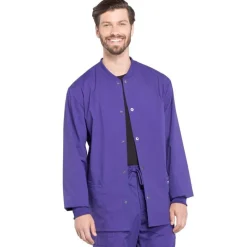 Cherokee WW Professionals Lab Coats & Jackets*Cherokee Workwear Professionals Men's Snap Front Warm-up Scrub Jacket