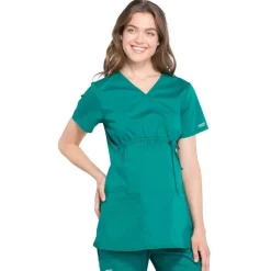 Cherokee WW Professionals Scrub Tops*Cherokee Workwear Professionals Women's Maternity Mock Wrap Scrub Top