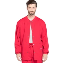 Cherokee WW Professionals Lab Coats & Jackets*Cherokee Workwear Professionals Men's Snap Front Warm-up Scrub Jacket