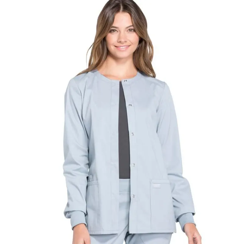 Cherokee WW Professionals Lab Coats & Jackets*Cherokee Workwear Professionals Women's Snap Front Warm-up Scrub Jacket