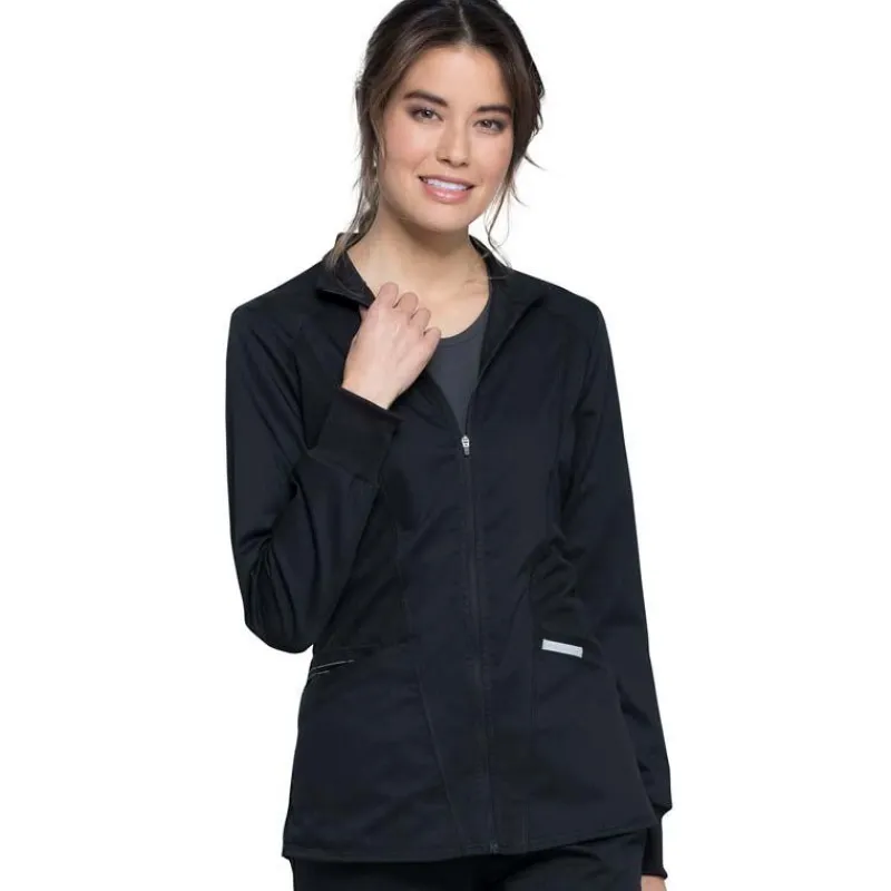 Cherokee WW Revolution Lab Coats & Jackets*Cherokee WorkWear Revolution Women's Zip Front Scrub Jacket