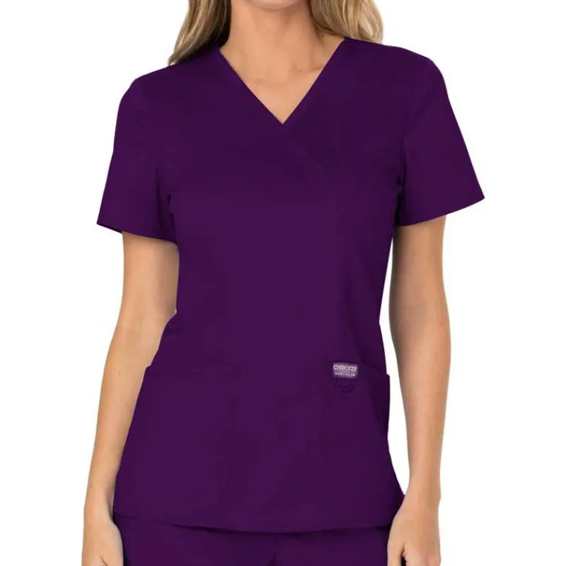 Cherokee WW Revolution Scrub Tops*Cherokee Workwear Revolution Women's Mock Wrap Scrub Top