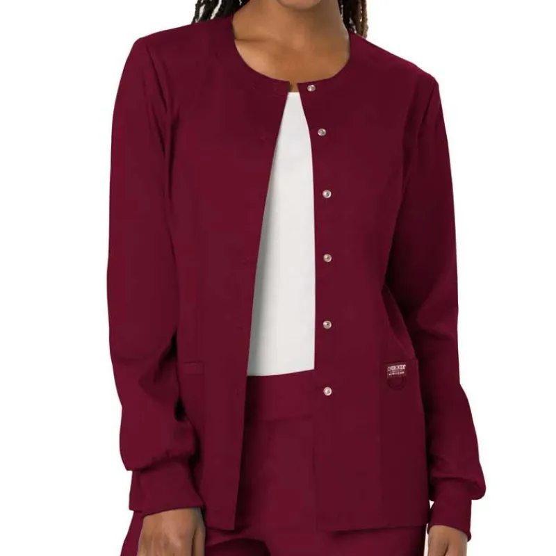 Cherokee WW Revolution Lab Coats & Jackets*Cherokee Workwear Revolution Women's Snap Front Warm-Up Scrub Jacket