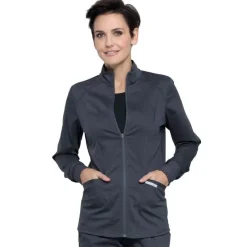 Cherokee WW Revolution Lab Coats & Jackets*Cherokee WorkWear Revolution Women's Zip Front Scrub Jacket