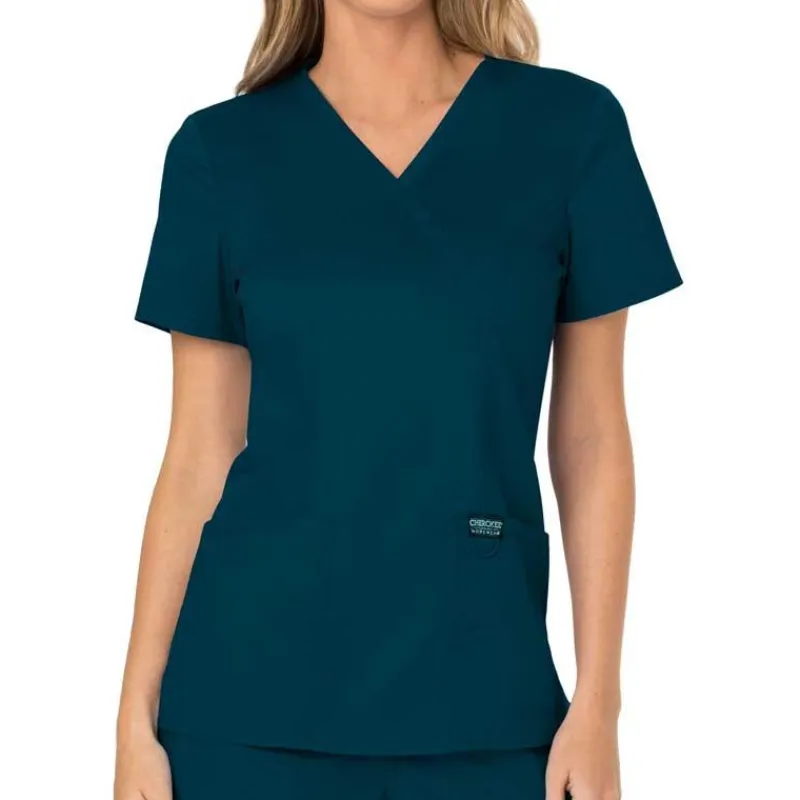 Cherokee WW Revolution Scrub Tops*Cherokee Workwear Revolution Women's Mock Wrap Scrub Top