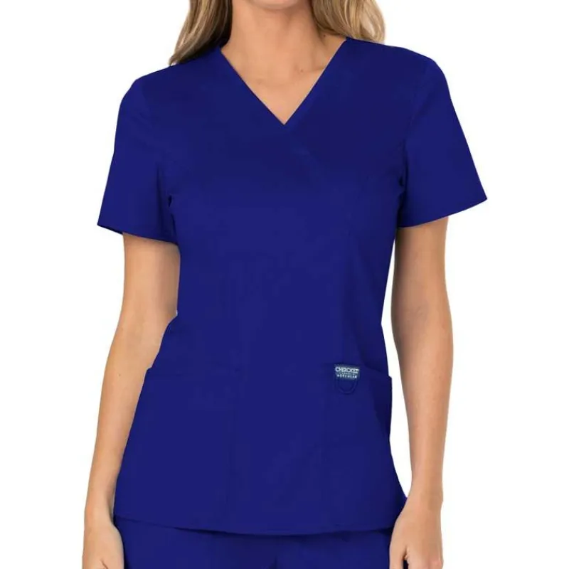 Cherokee WW Revolution Scrub Tops*Cherokee Workwear Revolution Women's Mock Wrap Scrub Top
