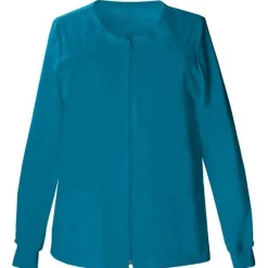Cherokee Workwear Stretch Lab Coats & Jackets*Women's Zip Front Warm Up Scrub Jacket