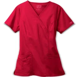 Cherokee Workwear Stretch Scrub Tops*Mock Wrap Scrub Top