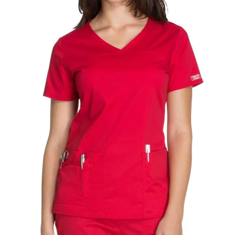 Cherokee Workwear Stretch Scrub Tops*Women's V-Neck Scrub Top