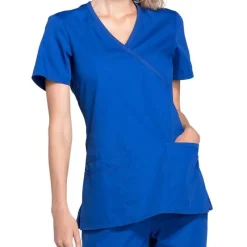 Cherokee Workwear Scrub Tops*Women's Mock Wrap Scrub Top