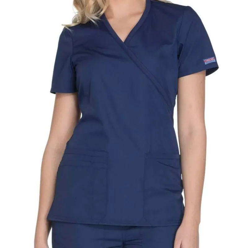 Cherokee Workwear Scrub Tops*Women's Mock Wrap Scrub Top