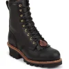 Chippewa Steel Toe | Logger*Men's 8-Inch Steel Toe EH Logger Boots Black