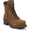 Chippewa Steel Toe | Logger*Men's 8-Inch Steel Toe Logger Boots Brown