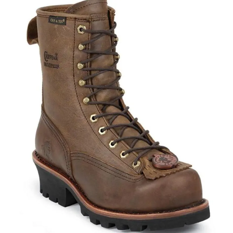 Chippewa Steel Toe | Logger*Men's 8-Inch WP Steel Toe EH Insulated Logger Boots Brown