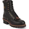 Chippewa Steel Toe | Logger*Women's 8-Inch Waterproof Insulated Steel Toe EH Logger Boots Black