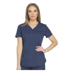 Dickies Dynamix Scrub Tops*Womens Solid V-Neck Scrub Top