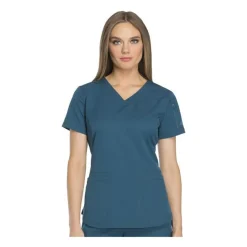 Dickies Dynamix Scrub Tops*Womens Solid V-Neck Scrub Top