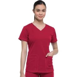 Dickies Dynamix Scrub Tops*Womens Solid V-Neck Scrub Top