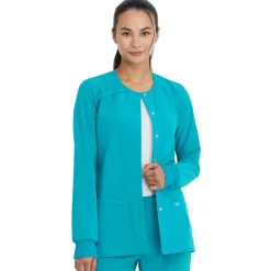 Dickies EDS Essentials Lab Coats & Jackets*Women's Snap Front Warm-Up Scrub Jacket
