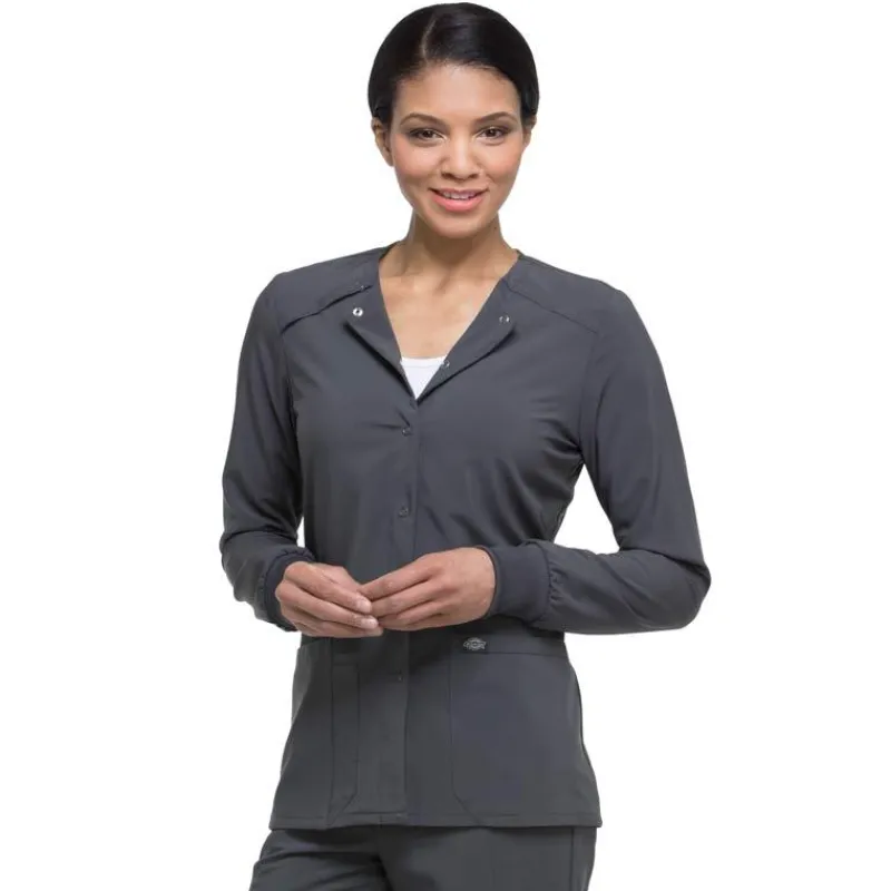 Dickies EDS Essentials Lab Coats & Jackets*Women's Snap Front Warm-Up Scrub Jacket