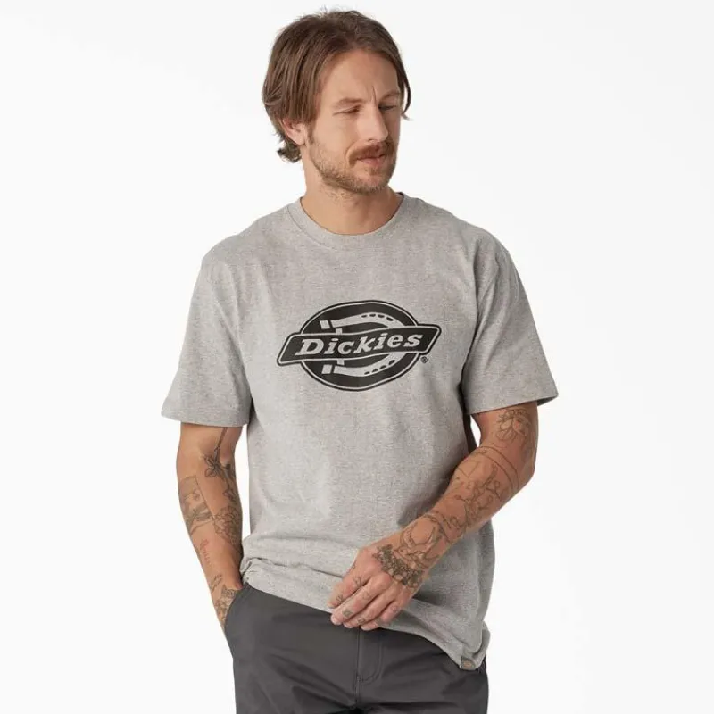 Dickies T-Shirts*Men's Heavyweight Logo T-Shirt Heather Gray