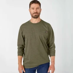 Dickies T-Shirts*Men's Long Sleeve Heathered Heavyweight Pocket Tee