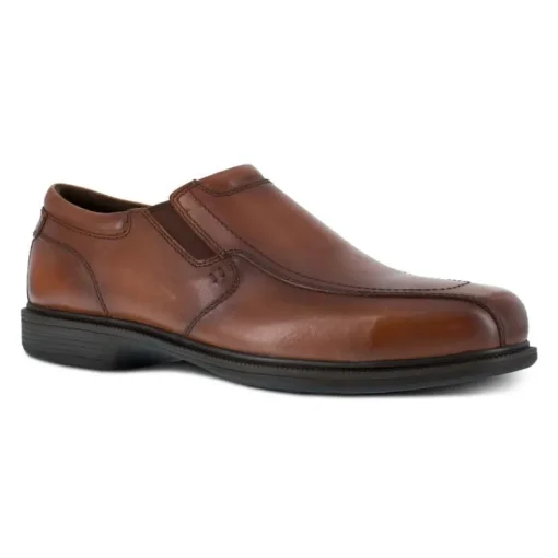Florsheim Non-Slip Shoes | Slip-Ons*Work Men's ESD Steel Toe Dress Slip-On Brown