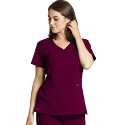 Grey's Anatomy Scrub Tops*+ Spandex Stretch Women's Mock Wrap Scrub Top
