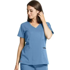 Grey's Anatomy Scrub Tops*+ Spandex Stretch Women's Mock Wrap Scrub Top