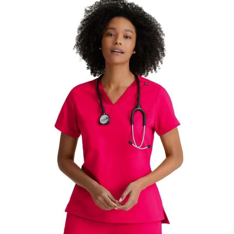 Grey's Anatomy Active Scrub Tops*+ Spandex Stretch Women's Bree Tuck-In Scrub Top