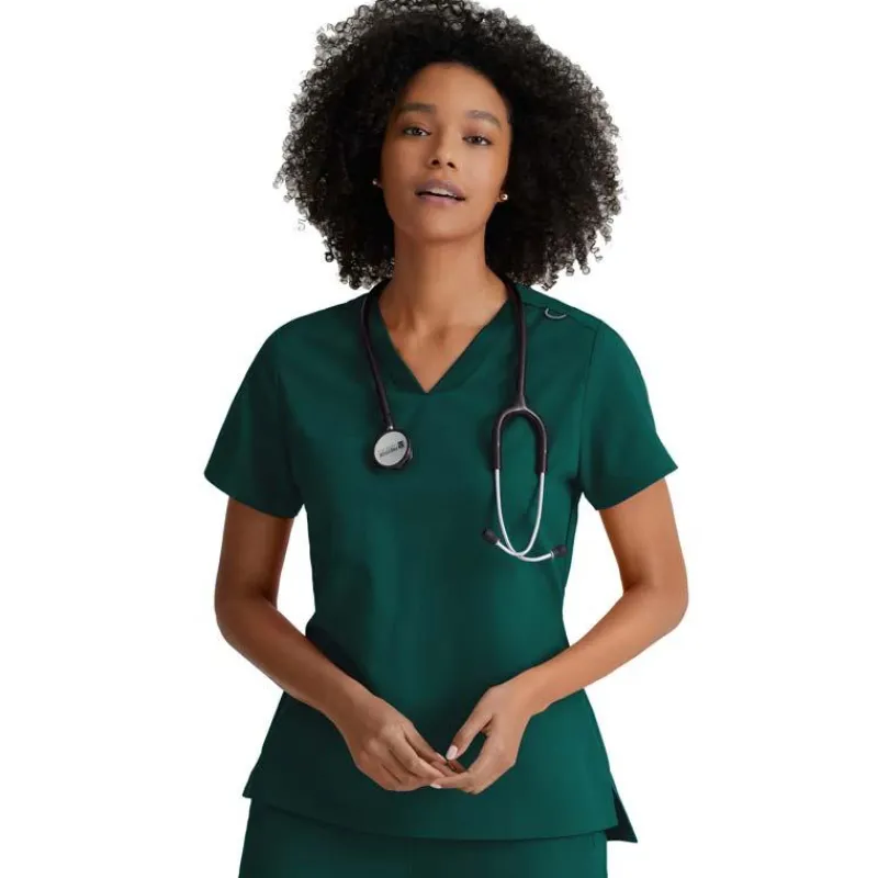 Grey's Anatomy Active Scrub Tops*+ Spandex Stretch Women's Bree Tuck-In Scrub Top