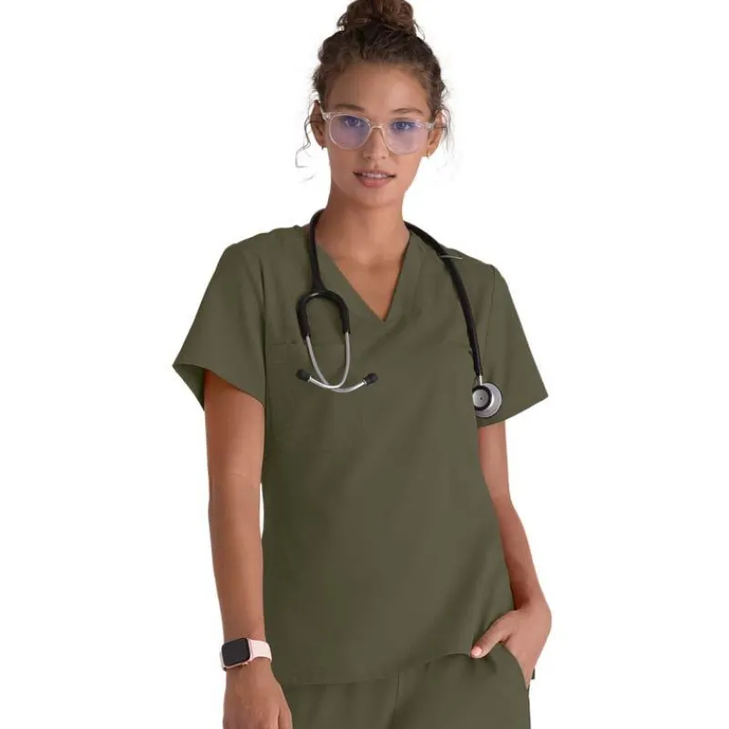 Grey's Anatomy Active Scrub Tops*+ Spandex Stretch Women's Bree Tuck-In Scrub Top