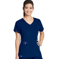 Grey's Anatomy Active Scrub Tops*Women's 4 Pocket V-Neck Side Panel Scrub Top