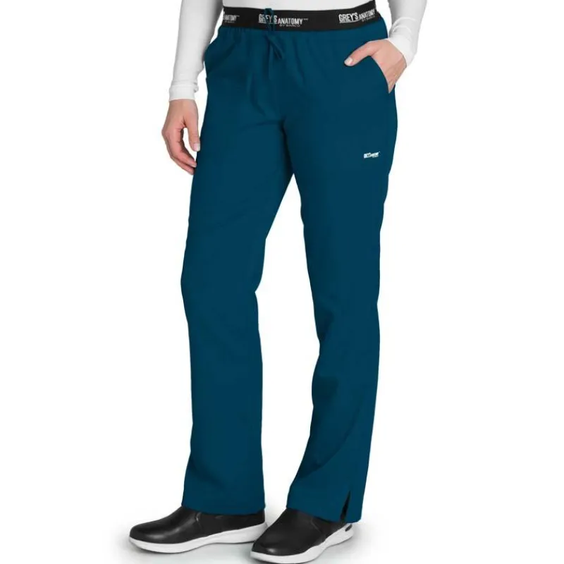 Grey's Anatomy Active Scrub Pants*Women's 3 Pocket Logo Waistband Scrub Pants-Petite
