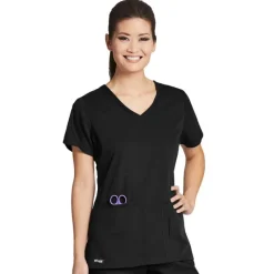 Grey's Anatomy Active Scrub Tops*Women's 4 Pocket V-Neck Side Panel Scrub Top